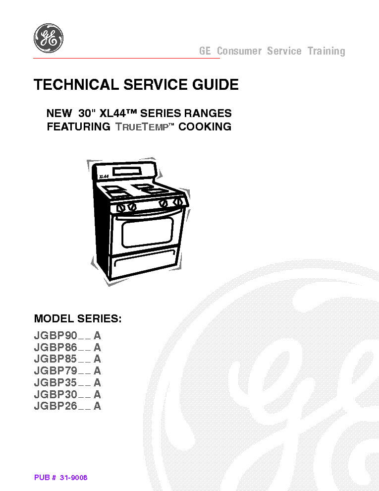 GE JGBP26 30 35 79 85 86 90 Service Manual download, schematics, eeprom ...