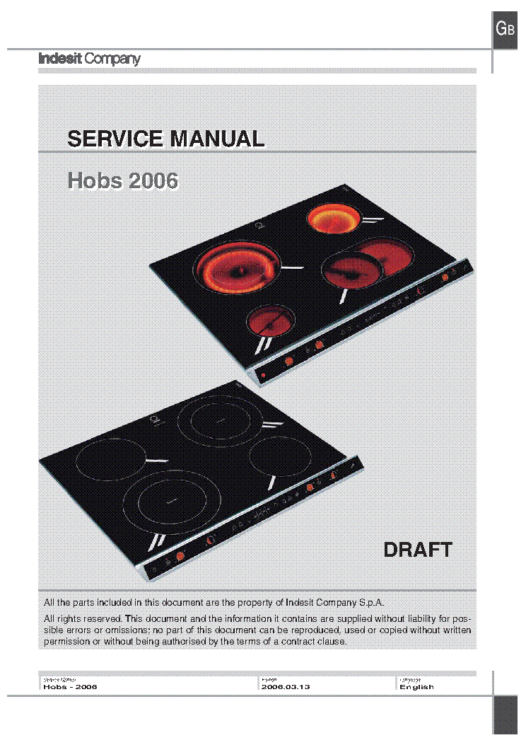 INDESIT HOBS 2006 SM service manual