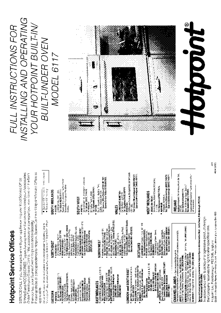 INDESIT HOTPOINT HB6111 service manual (1st page)