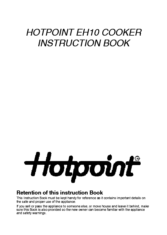 INDESIT HOTPOINT HBEH10 service manual (1st page)