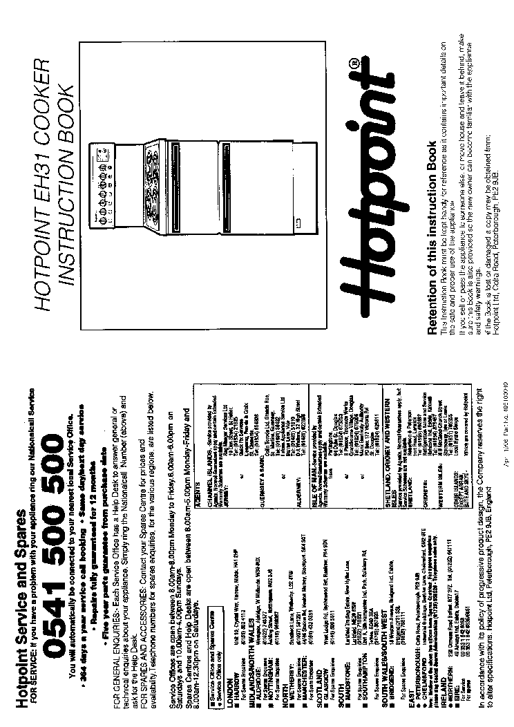 INDESIT HOTPOINT HBEH31 service manual (1st page)
