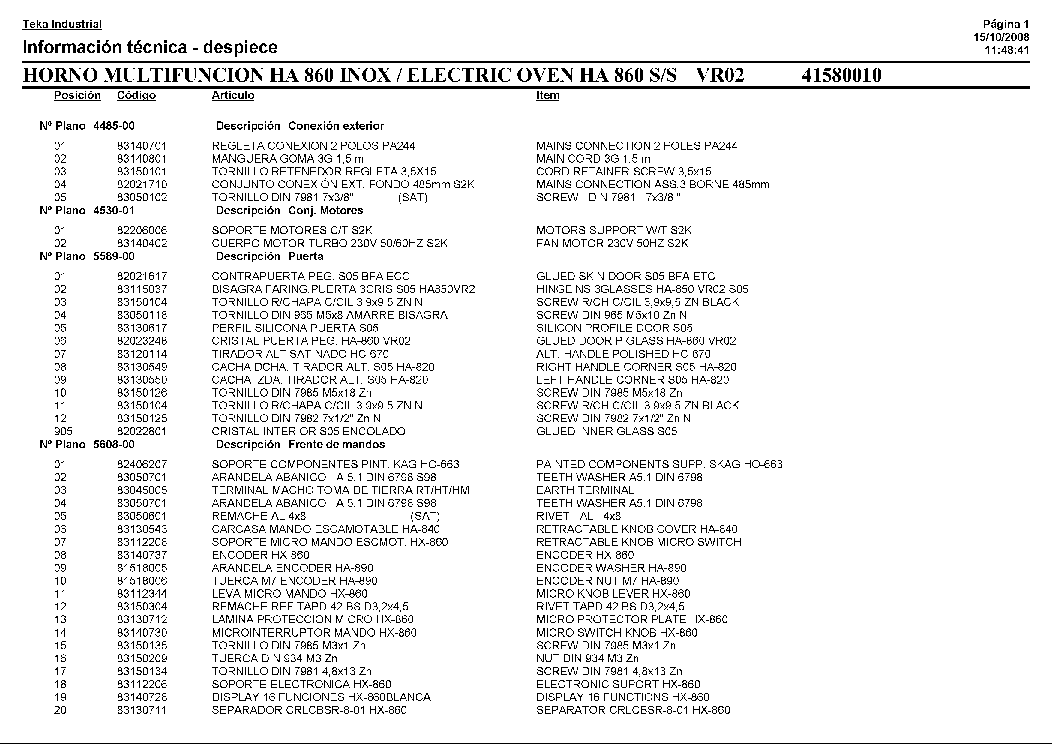 TEKA HA-860 VR02 service manual