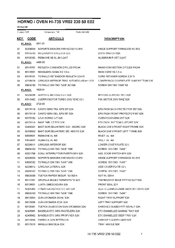 TEKA HI-735 VR02 230 50 E02 service manual
