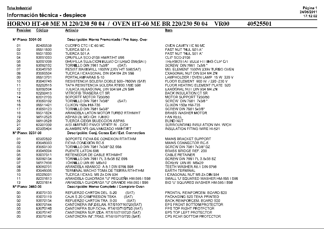 TEKA HT 60 ME VR00 M 220-230 50 04 service manual