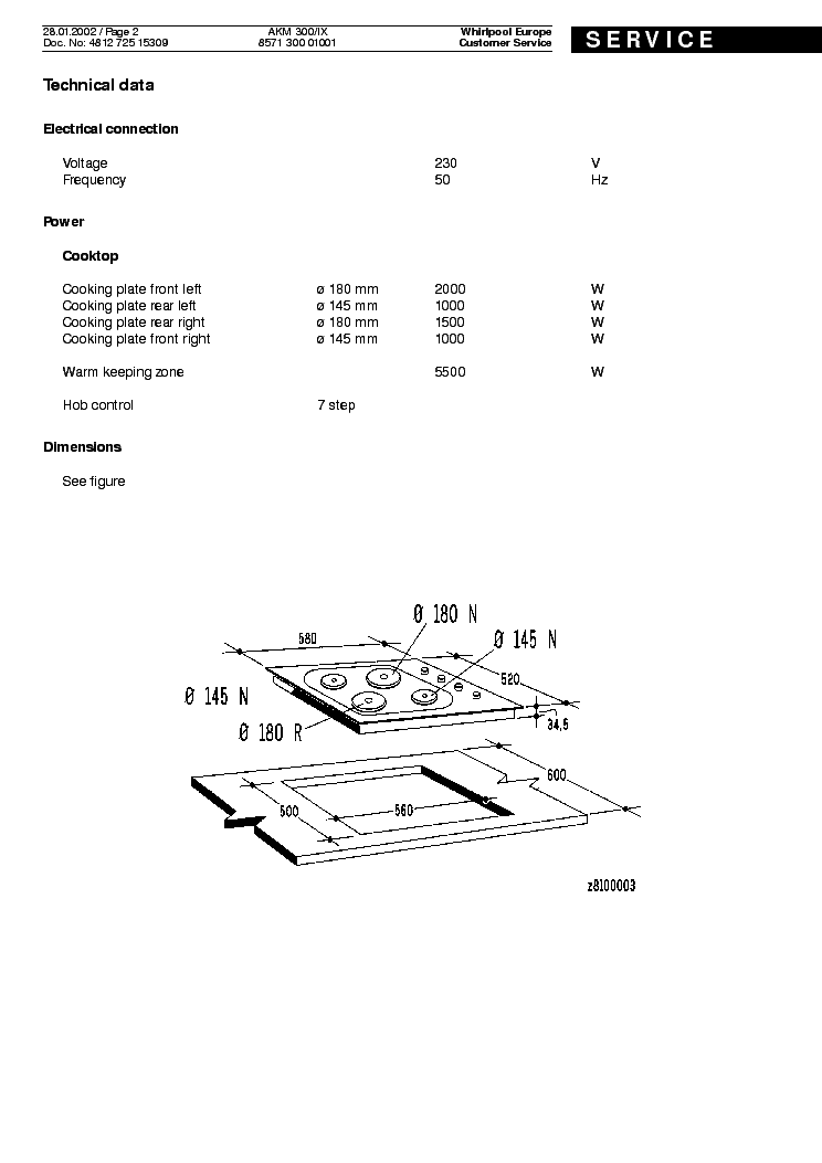 WHIRLPOOL AKM300IX service manual (2nd page)