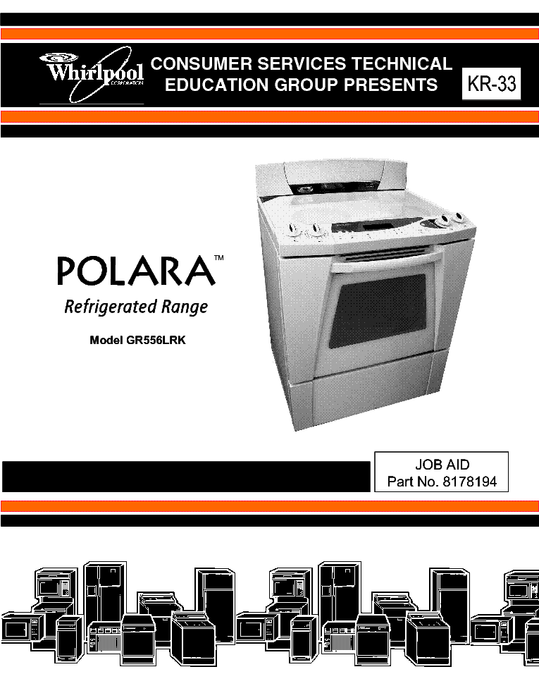 WHIRLPOOL KR-33 GR556LRK service manual