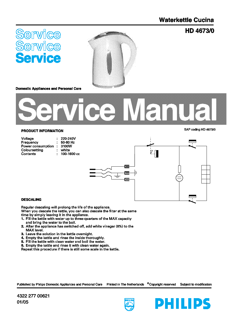 PHILIPS HD4673-0 SM service manual (1st page)