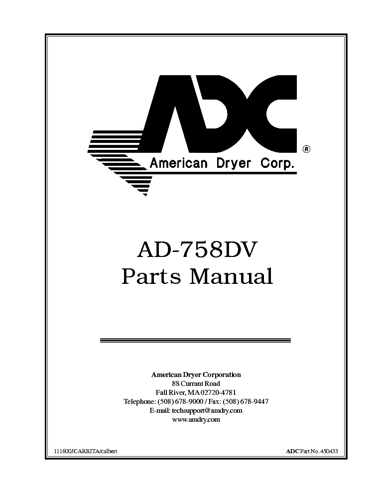 ADC AD-758DV service manual
