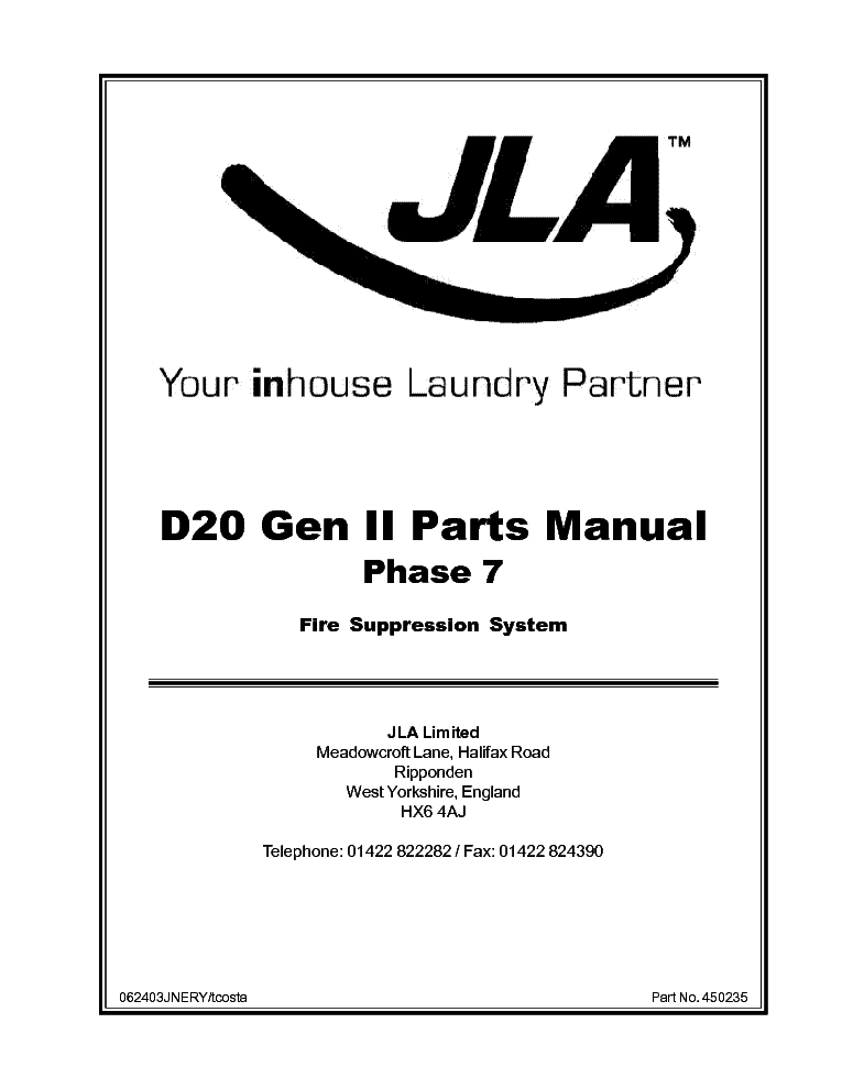 ADC D20 GEN II PHASE 7 FIRE SUPPRESSION SYSTEM service manual