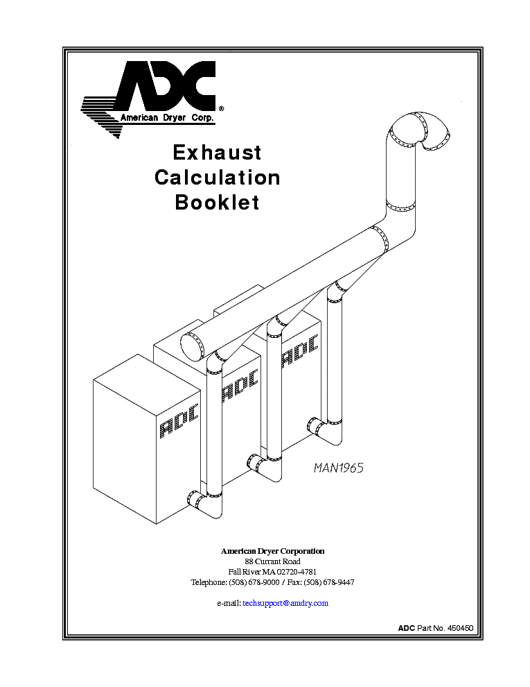 ADC EXHAUST CALCULATION BOOKLET service manual