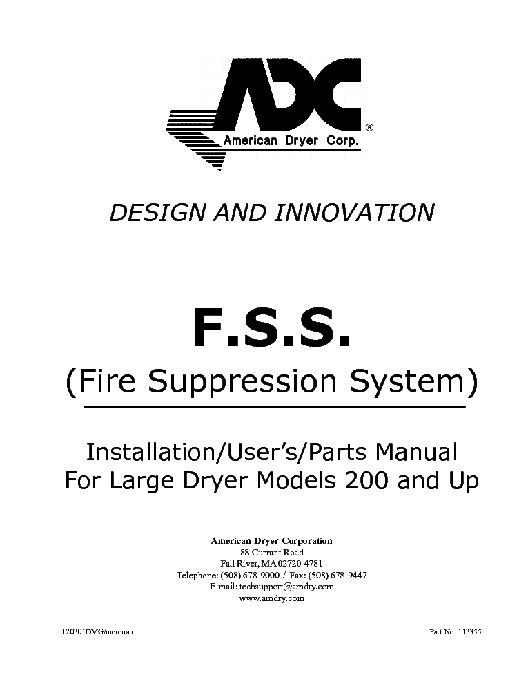 ADC FSSMODELS200ANDUP service manual