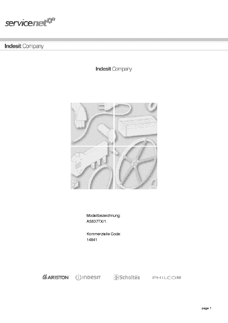 ARISTON INDESIT AS637TX1 service manual