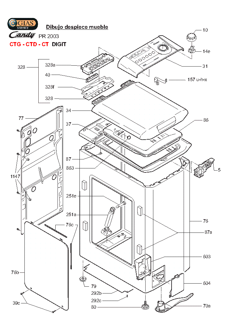 CANDY CTD8766DSY service manual (2nd page)