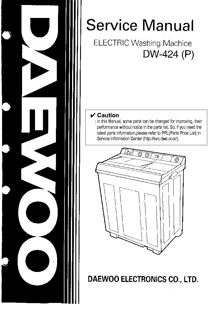 DAEWOO DW424 Service Manual download, schematics, eeprom, repair info .