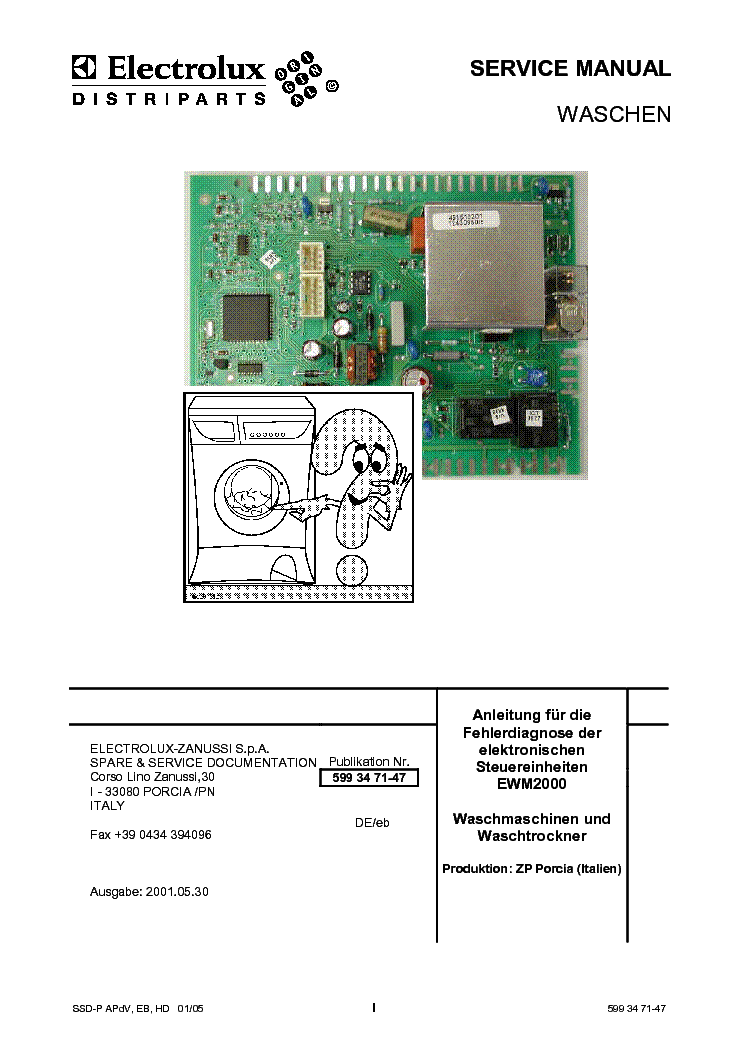 ELECTROLUX EWM2000ZP SM2 service manual (1st page)