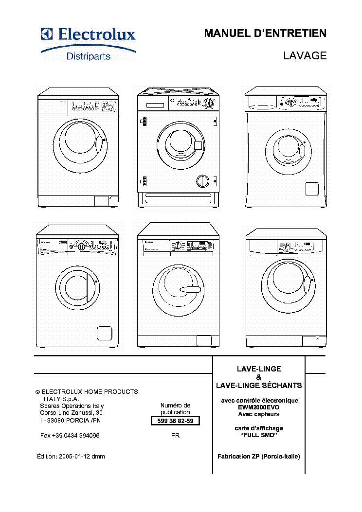 ELECTROLUX FKF2120 service manual (1st page)