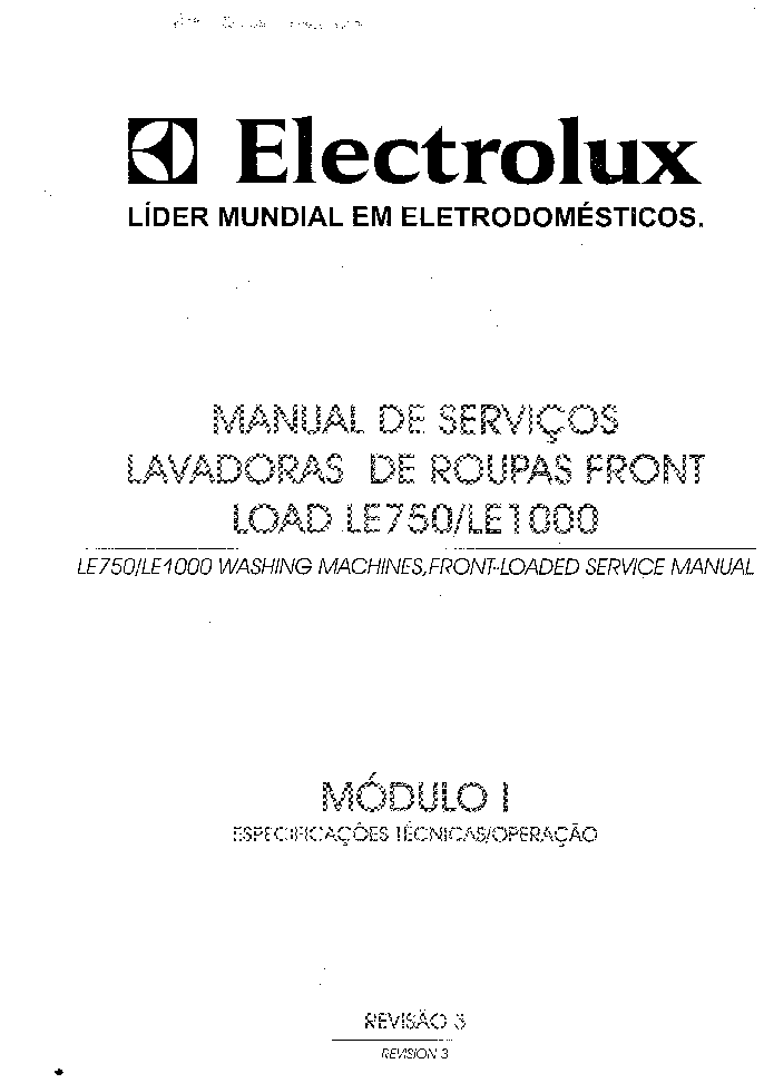 ELECTROLUX LE750 LE1000 SM service manual (1st page)