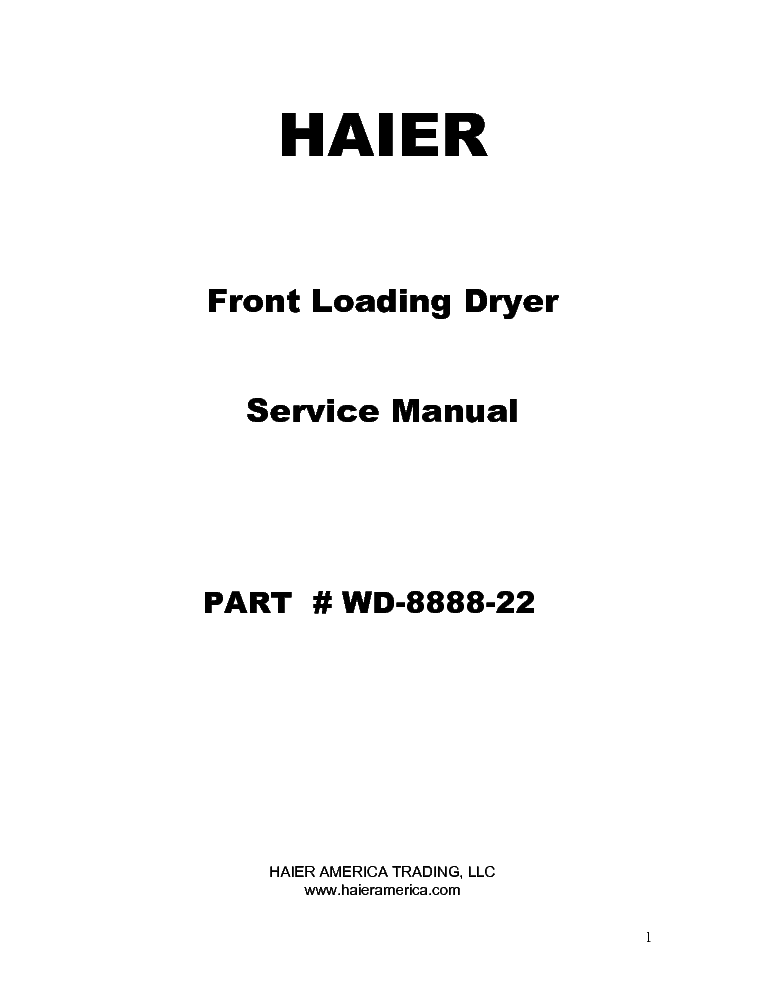 HAIER GDZ5-1 service manual