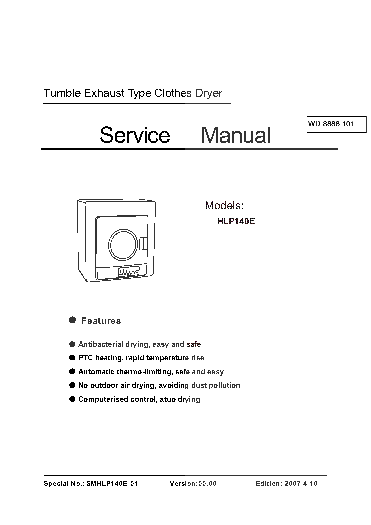 HAIER HLP140E Service Manual download, schematics, eeprom, repair info