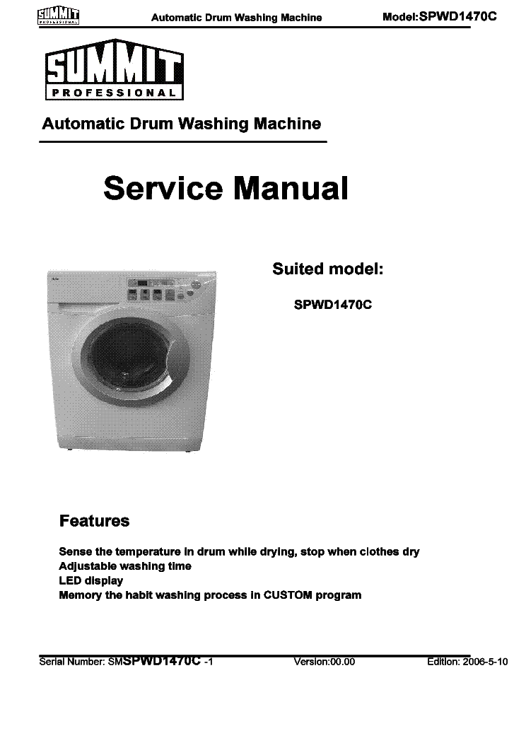 HAIER SPWD1470C service manual