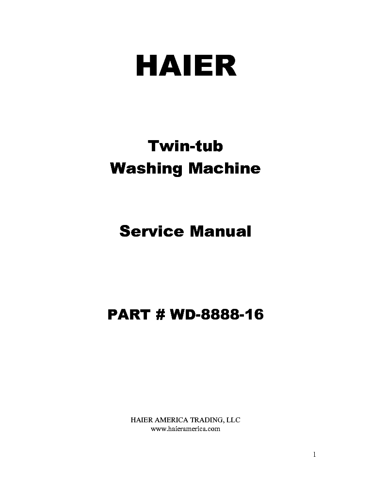 HAIER XPB70-71VGS service manual