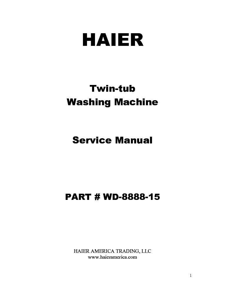 HAIER XPB90-99VGS service manual