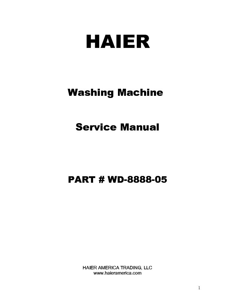 HAIER XQG65-8SU service manual