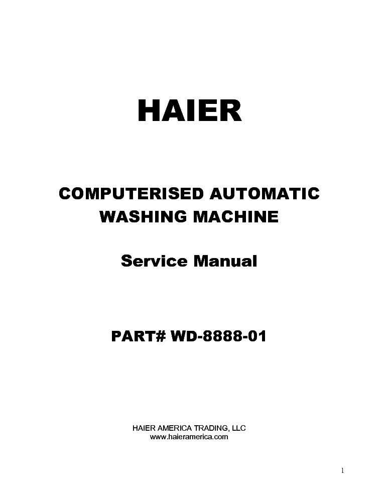 HAIER XQJ50-31 Service Manual download, schematics, eeprom, repair info .