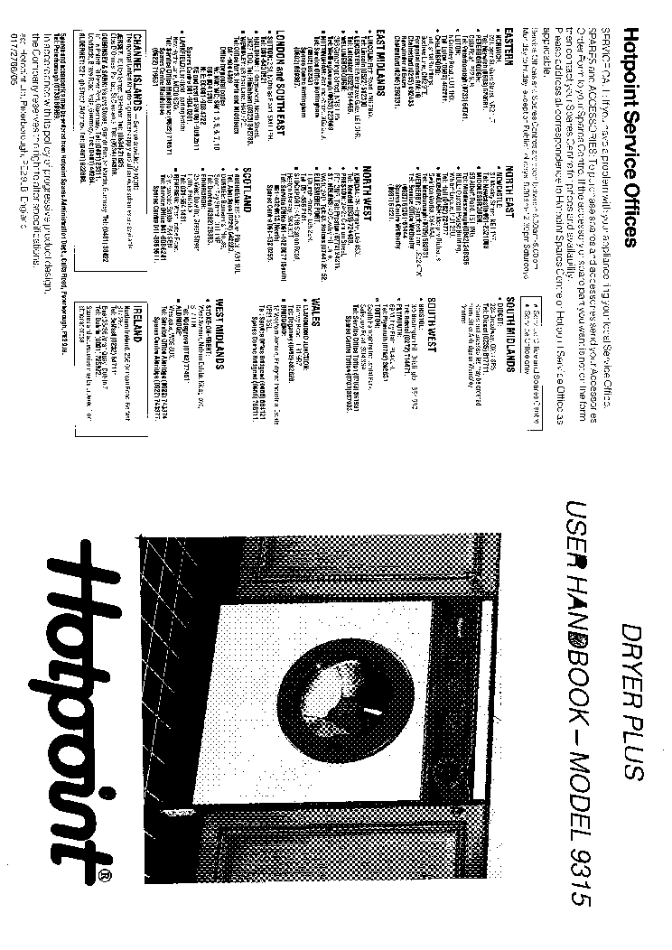 INDESIT HOTPOINT HB9315 service manual (1st page)