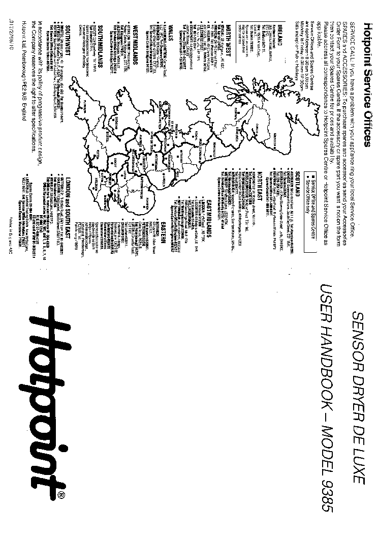 INDESIT HOTPOINT HB9385 service manual (1st page)