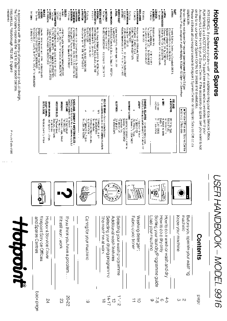 INDESIT HOTPOINT HB9916 service manual (1st page)