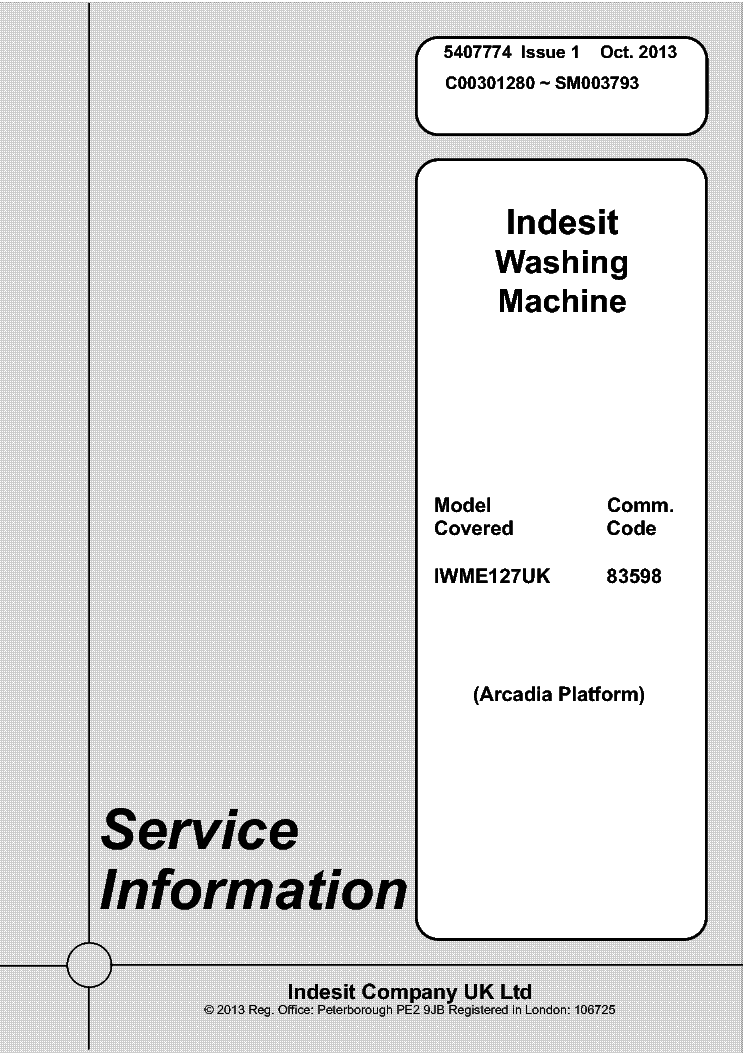 INDESIT IWME127UK SM service manual (1st page)