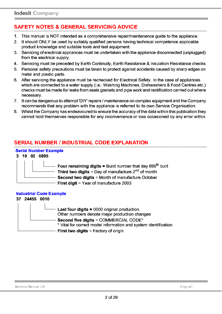 INDESIT IWME127UK SM service manual (2nd page)