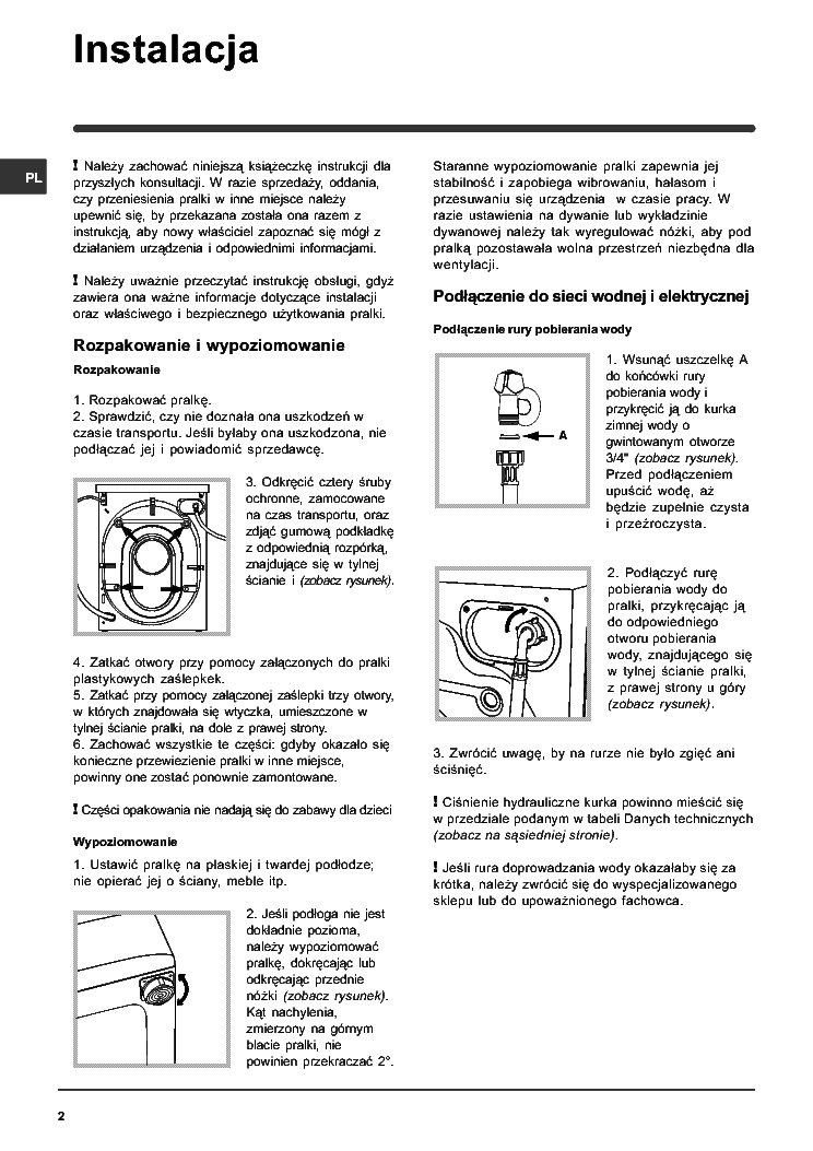 INDESIT WIL 85 service manual (2nd page)