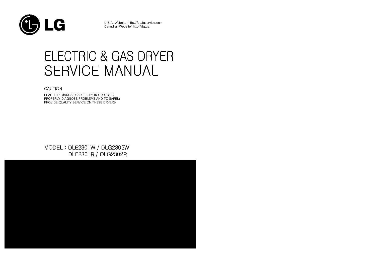 LG DLE2301W-R DLG2302W-R service manual