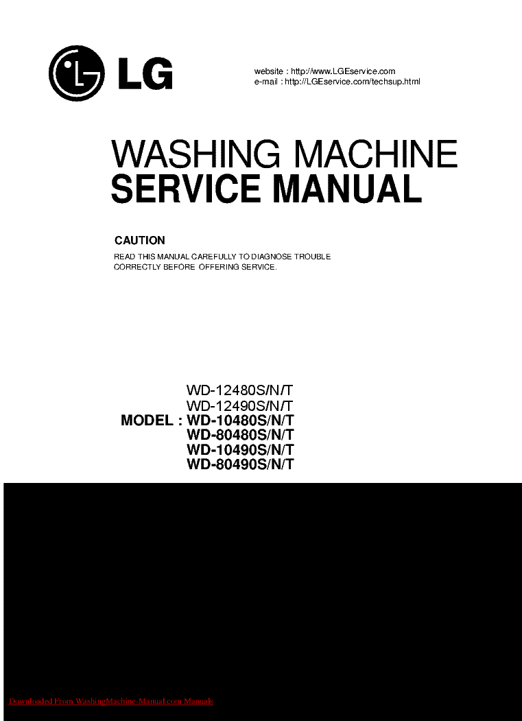 LG WD-80480 WD-12480 WD-12490 WD-10480 WD-10490 WD-80490 SM service manual