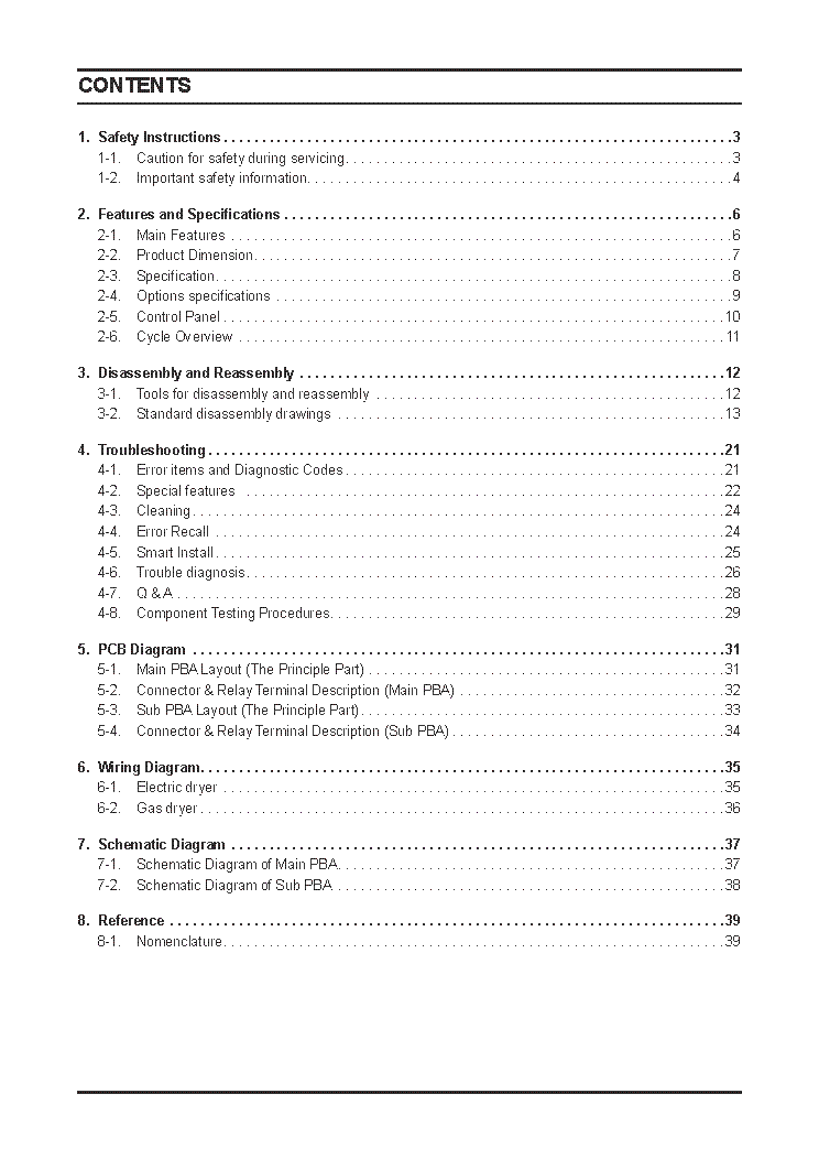 SAMSUNG DVE45T3200W A3 DVG45T3200W DV3000J DV3200T ELECTRIC-DRYER SERVICE MANUAL service manual (2nd page)