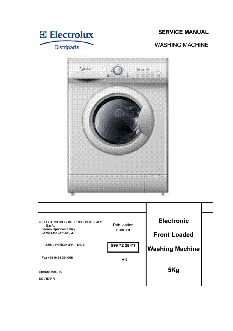 ELECTROLUX MG52-8001 MG52-1002 ZANUSSI ZF411C ELECTRONIC FRONT LOADED SM service manual (1st page)