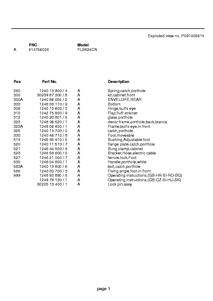 ZANUSSI FLS824CN service manual (2nd page)