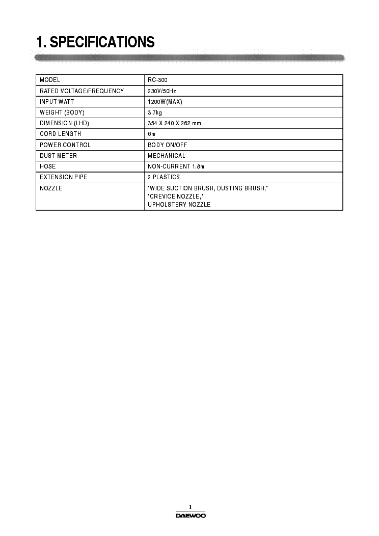 DAEWOO RC-300 Service Manual download, schematics, eeprom, repair info ...