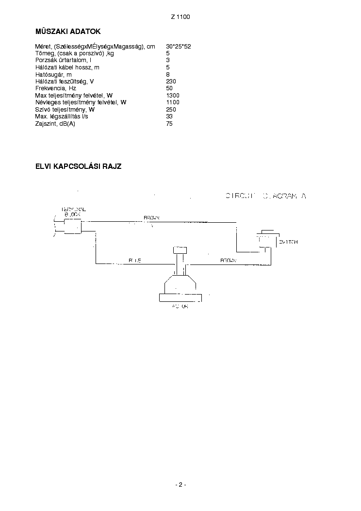 ELECTROLUX MONDO Z11 service manual (2nd page)
