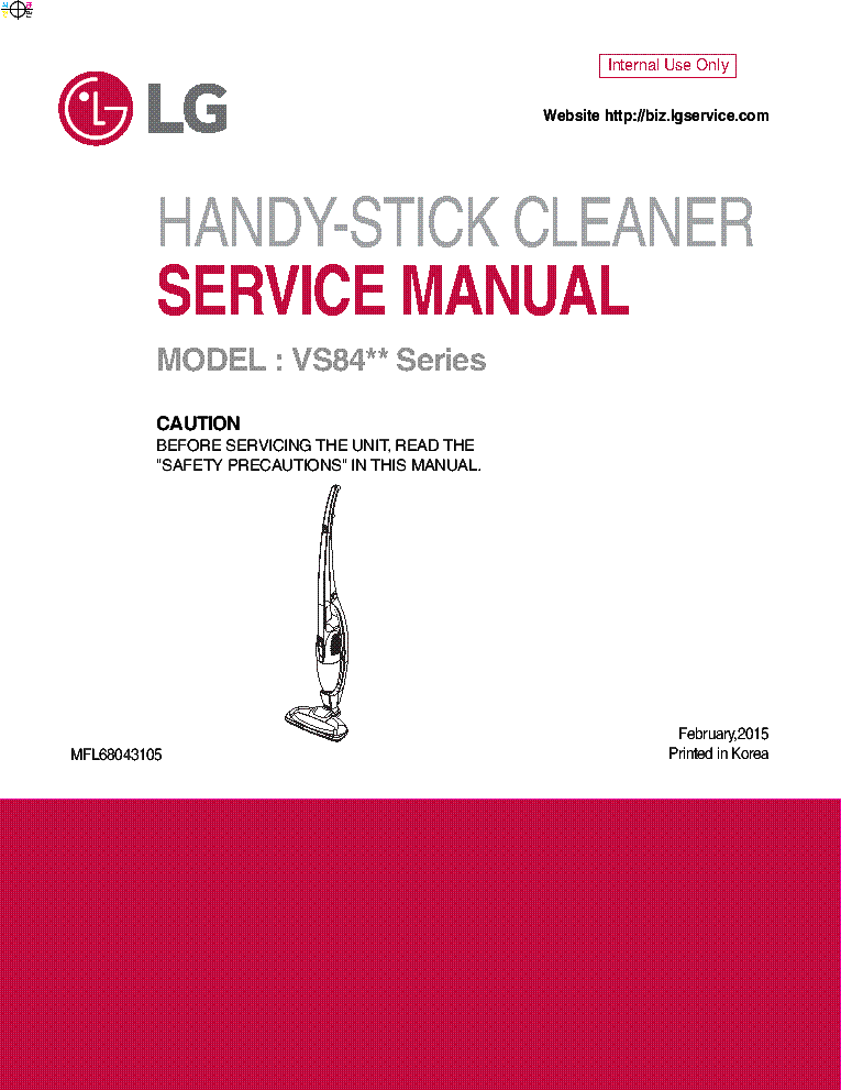 LG VS84XX SERIES SM service manual