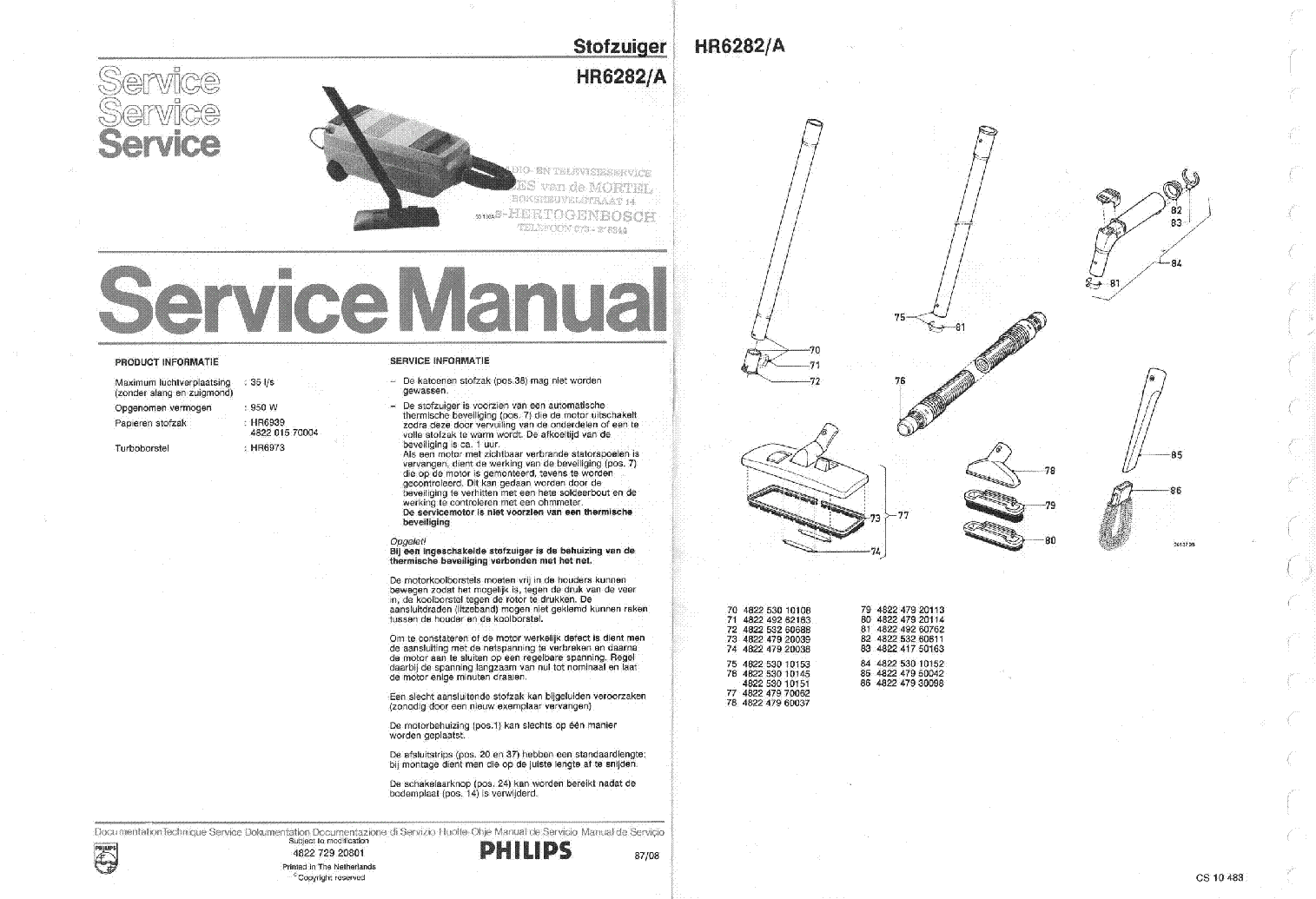 PHILIPS HR6282-A SM service manual (1st page)