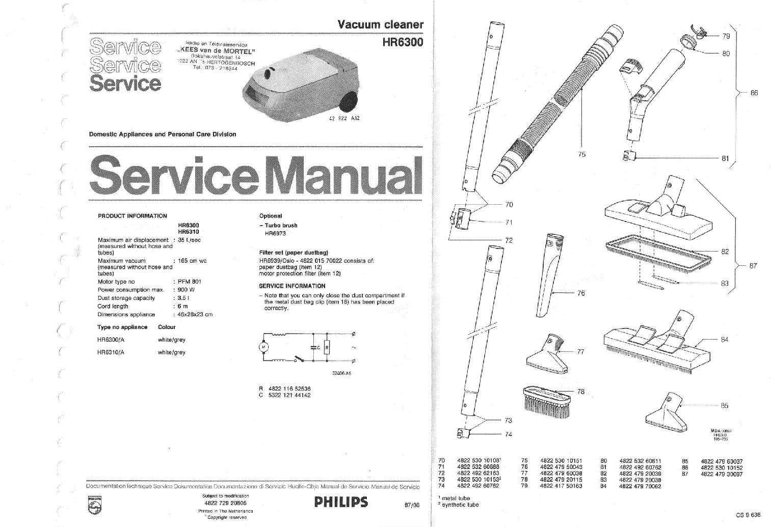 PHILIPS HR6300 SM service manual (1st page)