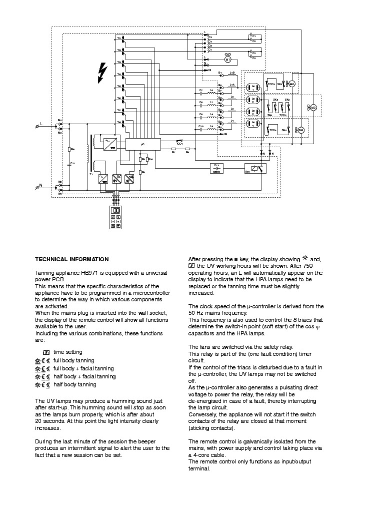 PHILIPS HB-971A SOLARIUM service manual (2nd page)