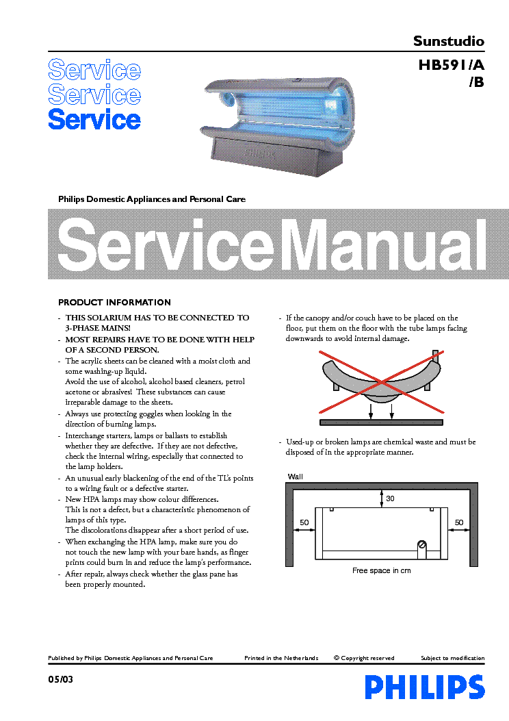 PHILIPS HB591-A HB591-B SUNSTUDIO service manual (1st page)