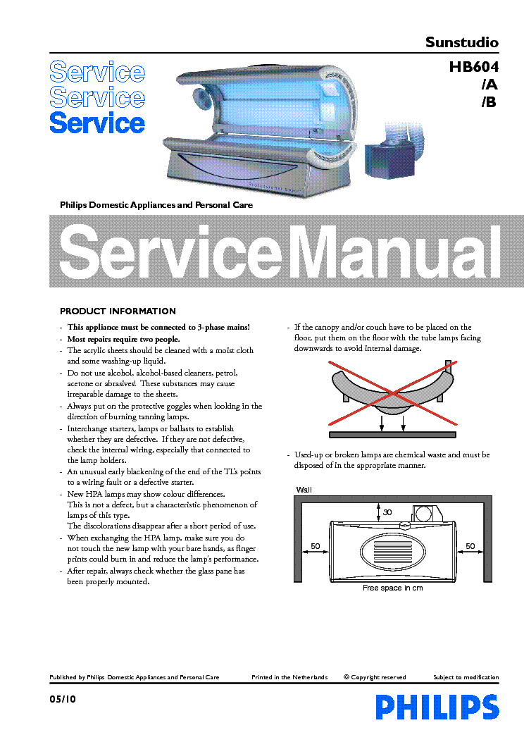 PHILIPS HB604-A HB604-B SUNSTUDIO service manual (1st page)