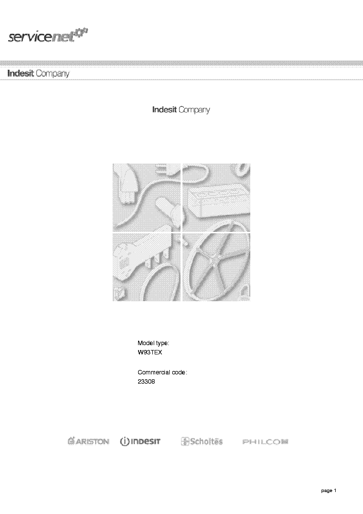 INDESIT W93TEX service manual