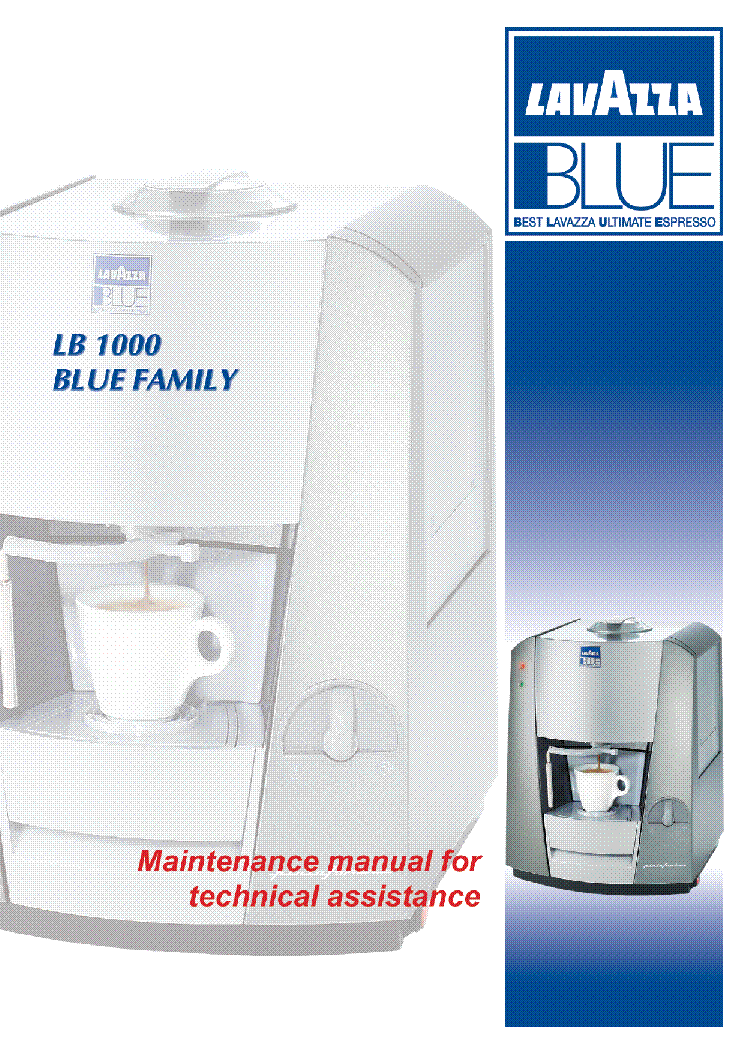 LAVAZZA LB 1000 TEC BLUE FAMILY MAINTENANCE GB service manual (1st page)