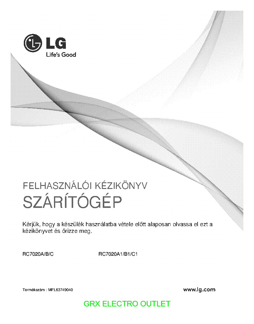 LG RC7020A USERMANUAL service manual (1st page)